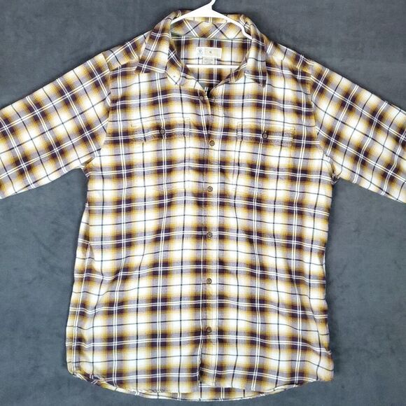 Exofficio Flannel Shirt Men's XL Brown Insect Shield Button Up Outdoor Camp - Picture 3 of 16